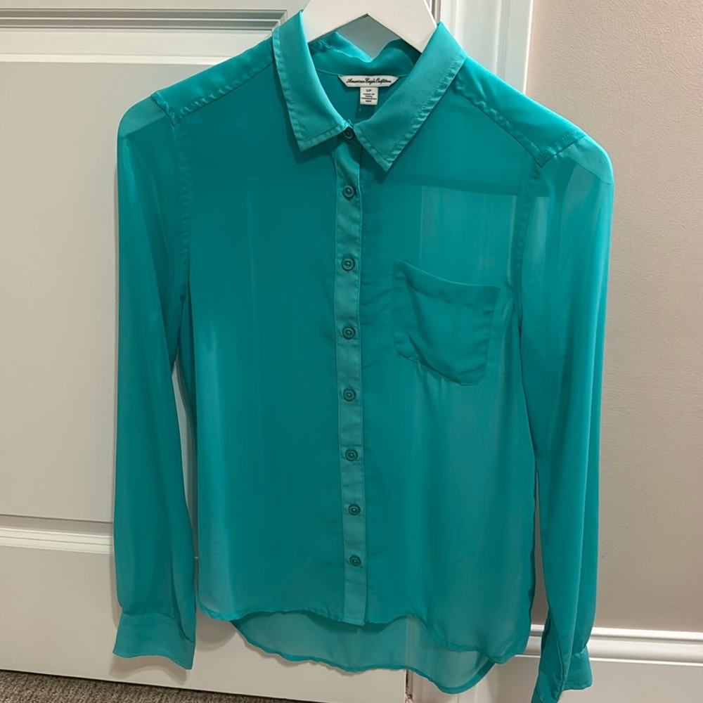 American Eagle Women’s Shirt - Green - Size Small